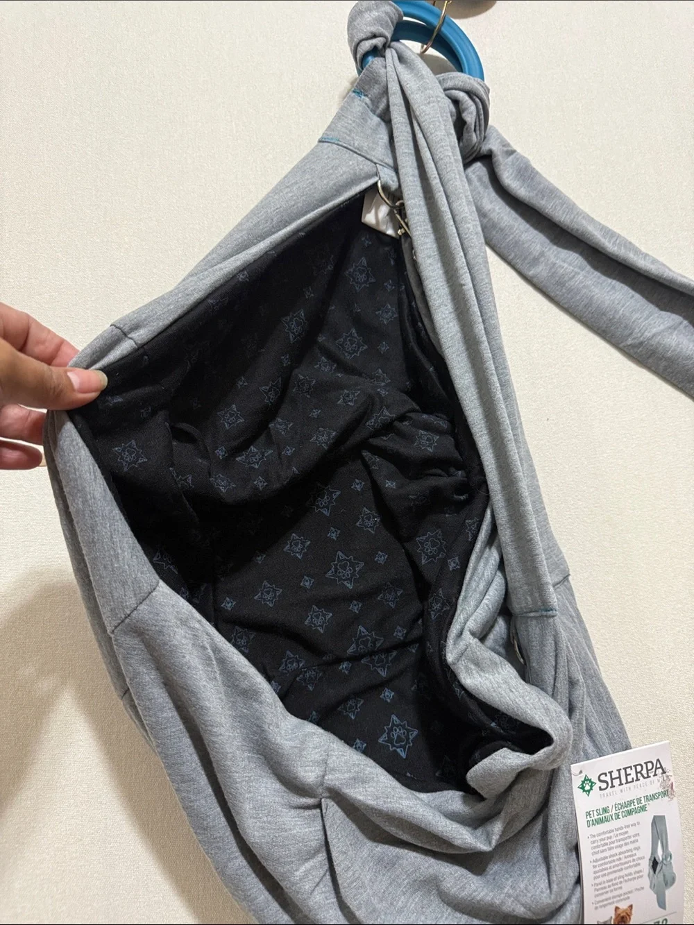 Gray Hands-Free Pet Sling Carrier - Cozy Travel Sling